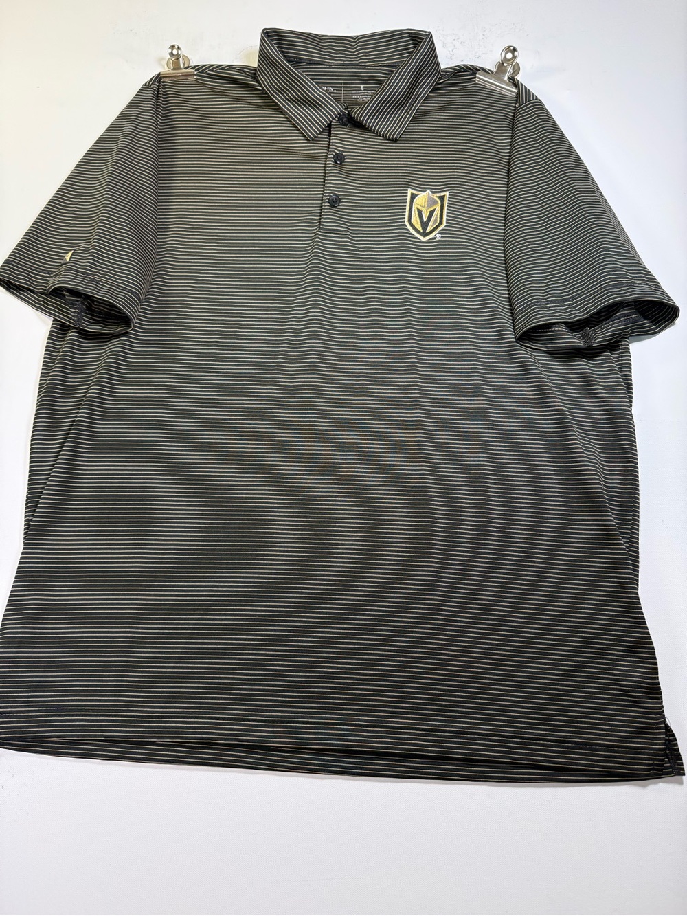 Golden Night striped Black and Gold Polo Shirt with Team Crest  SKU 0158
